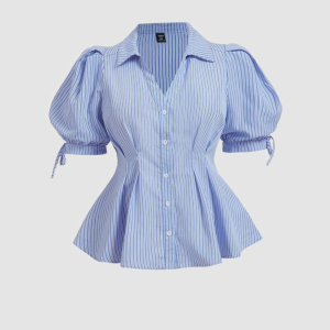 Blouse Garis Biru